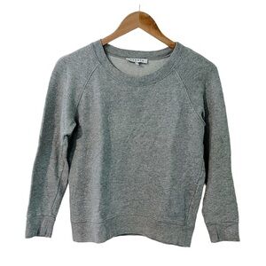 Sandro Light Gray Terry Blue Glitter Crewneck Sweatshirt